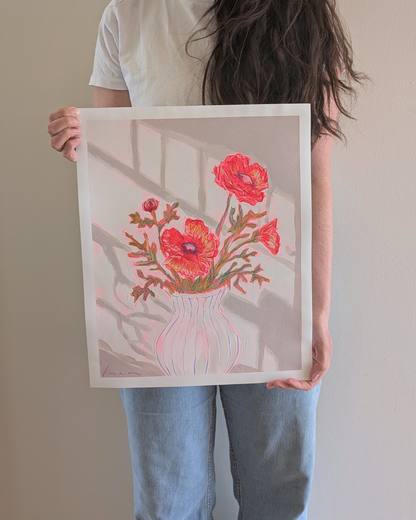 Bright Pink Poppies
